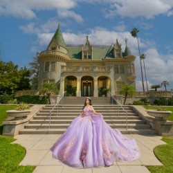 3D Flowers Vestidos De 15 Anos Sweetheart Neck Lilac Quinceanera Dress Sequin Off Shoulder Sweet 15 Gowns With Bow