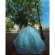 Sweetheart Neck Aqua Quince Dress Vestidos De 15 Anos Off Shoulder Wear Pageant Lace Appliques Sweet 15 Gowns