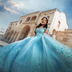 Sweetheart Neck Aqua Quince Dress Vestidos De 15 Anos Off Shoulder Wear Pageant Lace Appliques Sweet 15 Gowns