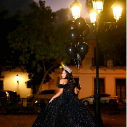 Sequin Birthday Party Robe Black Quince Dress Off Shoulder Wear Pageant Sweetheart Neck Vestidos De 15 Anos