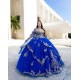 Sweetheart Neck Blue Quince Dress Jacket Party Vestidos De 15 Anos Lace Appliques Women 2024 Ball Gown