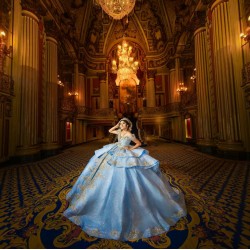 Customized Blue Quinceanera Dress Tiered Ball Gown Lace Applique Sweet 16 Vestido 15 De Anos