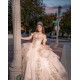 Customized Champagne Quinceanera Dress Off Shoulder Gold Lace Applique Beading Corset Sweet 16 Birthday Party Gown