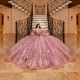 Customized Mauve Quinceanera Dress Off Shoulder Vestidos De 15 Anos Sweet 16 Birthday Pageant Party Ball Gown With Bow