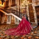 Customized Red Ball Gown Sweet 16 Quinceanera Dresses Lace Up 2025 Evening Formal Party Vestidos De 15 Anos With Cape