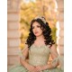 Customized Sage Green Quinceanera Dress Off Shoulder Ball Gown Applique Lace Sweet 16 Vestidos De 15 Anos