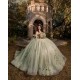 Customized Sage Green Quinceanera Dress Off Shoulder Ball Gown Applique Lace Sweet 16 Vestidos De 15 Anos