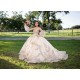 Detachable Champagne Quinceanera Dress Sleeveless Vestidos De 15 Anos Sequin Lace Appliques Sweetheart Neck Birthday Party Gowns