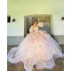 Detachable Sleeve Pink Quinceanera Dress Sweet 15 16 Ball Gown Prom Dresses Custom Made Romantic Formal Cocktail Gown