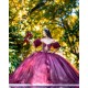 Detachable Sleeve Purple Quinceanera Dress Sweetheart Neck Vestidos De 15 Anos Lace Appliques Crystal Girl Women Dress