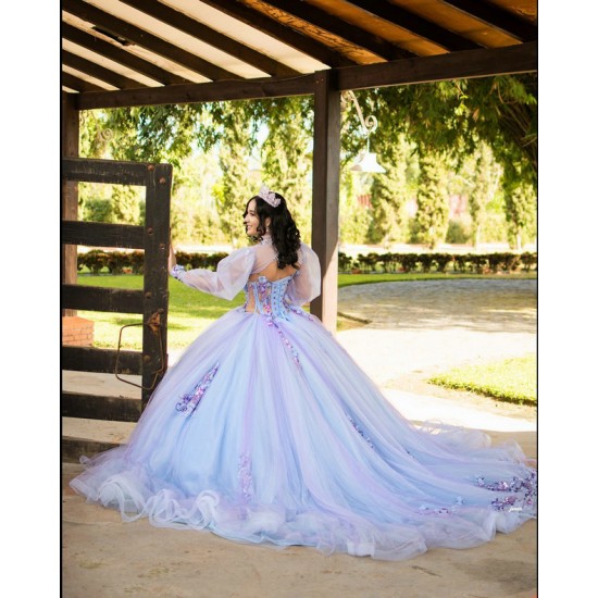 Elegance Princess Ball Gown Lilac Quinceanera Dresses Crystals Birthday Customized Sweet 16 Dress