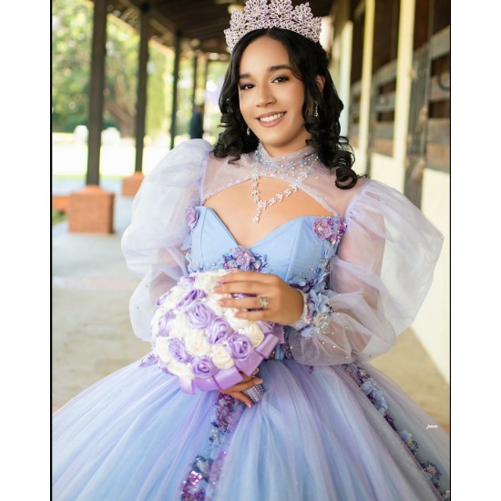 Elegance Princess Ball Gown Lilac Quinceanera Dresses Crystals Birthday Customized Sweet 16 Dress