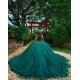 Off Shoulder Vestidos De 15 Anos Emerald Green Quince Dress V Neck Wear Pageant Lace Appliques Women 2024 Ball Gown