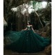 V Neck Emerald Green Quince Dress Off Shoulder Wear Pageant Lace Appliques Women 2024 Ball Gown Vestidos De 15 Anos