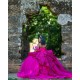 Hot Pink Vestidos De 15 Anos Butterfly Neck Quinceanera Dress Off Shoulder Women 2024 Ball Gown With Bow