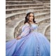 Off Shoulder Lilac Quince Dress Vestidos De 15 Anos Sweetheart Wear Pageant Lace Appliques Detachable Women 2024 Ball Gown