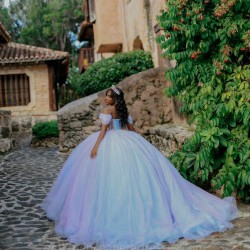 Sweetheart Neck Lilac Quince Dress Off Shoulder Wear Pageant Birthday Party Robe Vestidos De 15 Anos