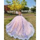 Detachable Lilac Quince Dress Sweetheart Neck 15 Anos Women 2024 Ball Gown Lace Appliques Crystal Girl Birthday Gowns