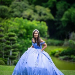 Off Shoulder Blue Quince Dress Sweetheart Neck 15 Anos Women 2024 Ball Gown Lace Appliques Girl Birthday Gowns