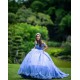 Off Shoulder Blue Quince Dress Sweetheart Neck 15 Anos Women 2024 Ball Gown Lace Appliques Girl Birthday Gowns