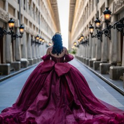 Off Shoulder Burgundy Quinceanera Dresses Princess Sweet 15 16 Years Old Birthday Prom Party Gowns customized