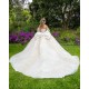 Off Shoulder Champagne Quinceanera Dresses Metallic Sequin Sweetheart Neck 15 Dress With Bow