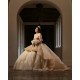 Sweetheart Neck 15 Dress Off Shoulder Champagne Quinceanera Dresses Metallic Sequins 