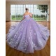 Off Shoulder Lavender Quinceanera Dress Sweetheart Neck Vestidos De 15 Anos With Bow