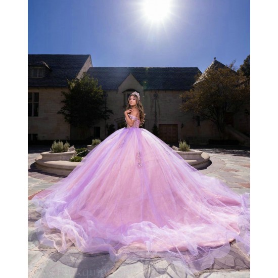 Off Shoulder Lilac Quince Dress Lace Appliques Sweet 15 Prom Party Gowns Sweetheart Neck Vestidos De 15 Anos