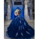 Off Shoulder Navy Blue Quinceanera Dress Sweet 15 Gowns Lace Appliques Wear Pageant Sweetheart Neck 2024 Ball Gown Princess Dresses