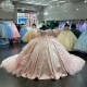 Beading Vestidos De 15 Anos Off Shoulder Pink Quinceanera Dress Sequin Instagram Gowns Lace Appliques Princess Dress With Cathedral Train