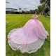 Off Shoulder Pink Quinceanera Dress Sweetheart Neck Vestidos De 15 Anos Lace Appliques Girl Women Dress