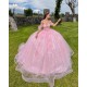 Off Shoulder Pink Quinceanera Dress Sweetheart Neck Vestidos De 15 Anos Lace Appliques Girl Women Dress