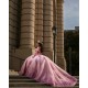 Off Shoulder Pink Quinceanera Dresses Pearl Sweetheart Neck Lace Appliques 15 Dress