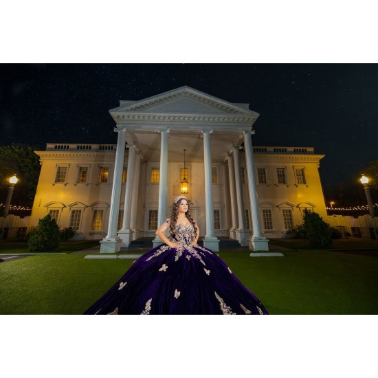 Off Shoulder Quince Dress Purple Vestidos De 15 Anos Lace Appliques Sweetheart Neck Vestidos De XV Anos