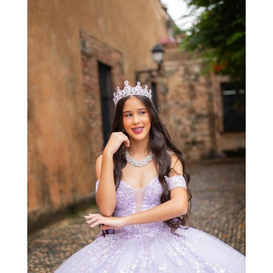 Off Shoulder Quinceanera Dress Sweetheart Neck Lilac Sweet 15 Gowns Sweetheart Neck Vestidos De 15 Anos With Bow