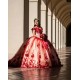 Off Shoulder Red Quinceanera Dresses Sweetheart Neck 15 Dress Vestidos De 15 Anos With 3D Flower