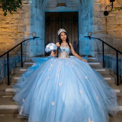 Off Shoulder Sky Blue Quinceanera Dress Sweetheart Neck Sweet 15 Gowns Wear Pageant Lace Appliques 2024 Ball Gown Princess Dresses With Bow