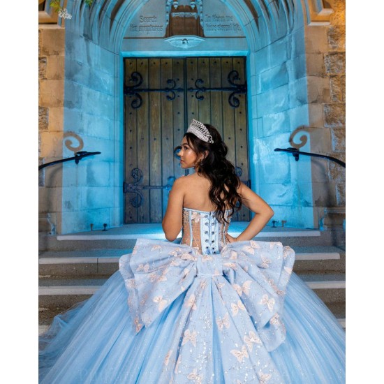 Off Shoulder Sky Blue Quinceanera Dress Sweetheart Neck Sweet 15 Gowns Wear Pageant Lace Appliques 2024 Ball Gown Princess Dresses With Bow