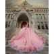 Off Shoulder Vestidos De 15 Anos Pink Quince Dress Sweetheart Neck Crystal Vestidos De XV Anos