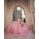 Off Shoulder Vestidos De 15 Anos Pink Quince Dress Sweetheart Neck Crystal Vestidos De XV Anos