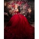 Off Shoulder Vestidos De 15 Anos Red Quinceanera Dress Sweetheart Neck Sweet 15 Prom Party Dresses With 3D Flowers