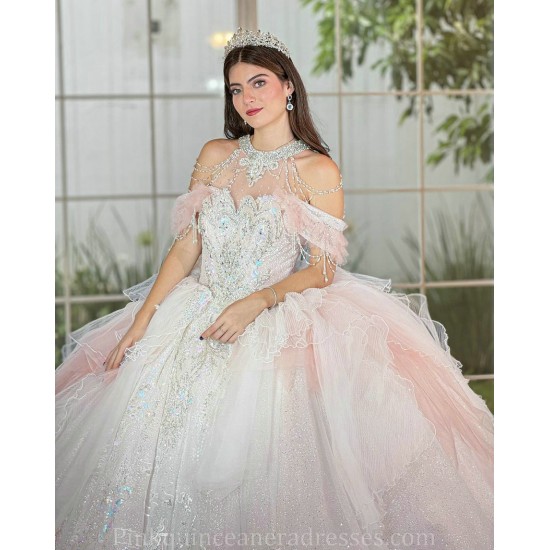 Pink Quince Dress Off Shoulder 15 Anos Crystal Sweetheart Neck Women 2024 Ball Gown Lace Appliques Sequin Girl Birthday Gowns