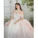 Pink Quince Dress Off Shoulder 15 Anos Crystal Sweetheart Neck Women 2024 Ball Gown Lace Appliques Sequin Girl Birthday Gowns