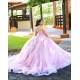 Pink Quince Dress Sleeveless Wear Pageant Lace Appliques Birthday Party Robe Sweetheart Neck Vestidos De 15 Anos