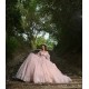 Pink Quince Dress Sweetheart Wear Pageant Lace Appliques Women 2024 Ball Gown Detachable Vestidos De 15 Anos