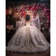 Princess Champagne Quinceanera Dress Women Prom Dress Cape Sleeve Ball Gown Sweet 15 16 Dresses