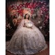 Princess Champagne Quinceanera Dress Women Prom Dress Cape Sleeve Ball Gown Sweet 15 16 Dresses