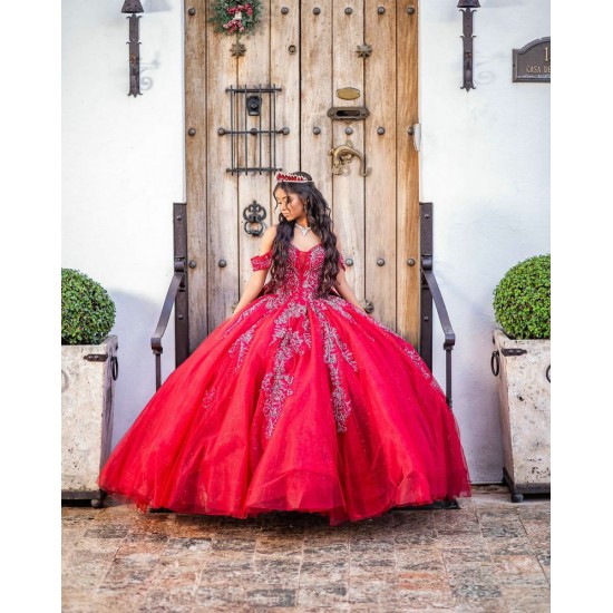 Off Shoulder Red Quince Dress Detachable Wear Pageant Lace Appliques 15TH Birthday Dresses Sweetheart Neck Vestidos De 15 Anos