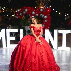 Sweetheart Red Quince Dress Off Shoulder Vestidos De 15 Anos Wear Pageant Lace Appliques Women 2024 Ball Gown